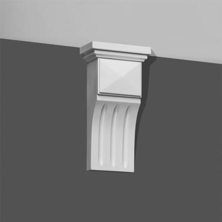 B-414-Luxxus Classic Polyurethane Corbel. Primed White. Height: 8-5/8"