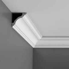 C213-Luxxus Plain Polyurethane Crown Molding,  Primed White. Face: 4-1/2" Length: 78-3/4"