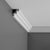 C602-Luxxus Plain Polyurethane Crown Molding, Primed White. Face: 2-9/16" Length: 78-3/4"