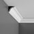 CX101 - Axxent Decorative Duropolymer Crown Molding, Primed White. Face: 3-15/16" Length: 96"