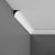 CX109 - Axxent Plain Duropolymer Crown Molding, Primed White. Face: 2-1/2" Length: 96"