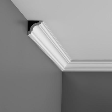 CX124 - Axxent Plain Duropolymer Crown Molding, Primed White. Face: 2-13/16" Length: 78-3/4"