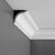 CX129 - Axxent Decorative Duropolymer Crown Molding, Primed White. Face: 5-1/4" Length: 96"