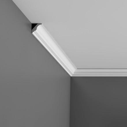 CX154 - Axxent Plain Duropolymer Crown Molding, Primed White. Face: 1-5/8" Length: 78-3/4"