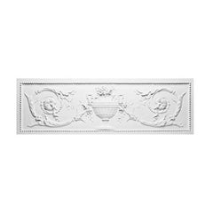 D140-Luxxus Classic Polyurethane Door Pediment, Primed White. Width: 39" Height: 12-5/8"