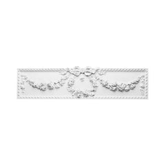 D161-Luxxus Classic Polyurethane Door Pediment, Primed White. Width: 36-1/4" Height:8-7/16"