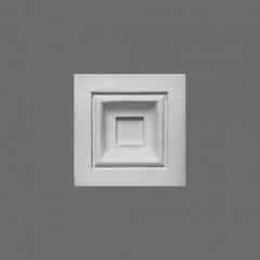 D200-Luxxus Classic Duropolymer Entry Corner Block, Primed White. Width: 3-3/4 Height: 3-3/4"