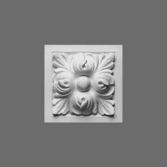 D210-Luxxus Classic Duropolymer Entry Corner Block, Primed White. Width: 3-3/4 Height: 3-3/4"