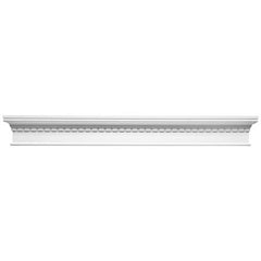 D401-Luxxus Classic Polyurethane Door Header, Primed White. Width: 50-3/16" Height: 5-11/16"