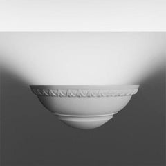 L-512-Luxxus Classic Duropolymer Wall Light Fixture Sconce, Primed White. Length: 12" Height: 4-15/16"