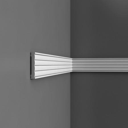 P5020-Luxxus Plain Polyurethane Panel Molding, Primed White. Length: 78-3/4" Height: 3-9/16"