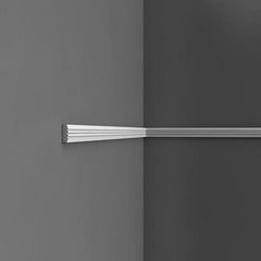 P5021-Luxxus Plain Polyurethane Panel Molding, Primed White. Length: 78-3/4" Height: 1-3/16"
