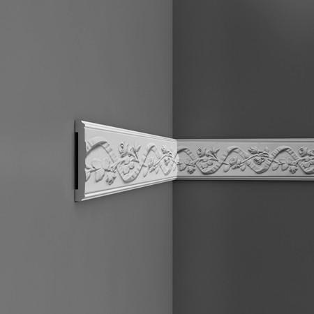 P7010-Luxxus Decorative Polyurethane Panel Molding, Primed White. Length: 78-3/4" Height: 4-1/8"