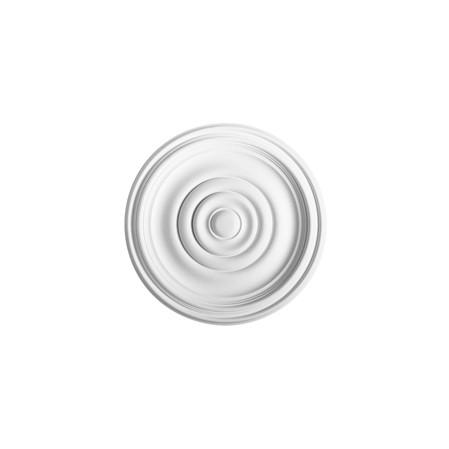 R-08-Luxxus Plain Polyurethane Ceiling Medallion, Primed White. Diameter: 14-15/16"