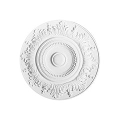 R-17-Luxxus Decorative Polyurethane Ceiling Medallion, Primed White. Diameter: 8-1/2"