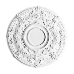 R-38-Luxxus Decorative Polyurethane Ceiling Medallion, Primed White. Diameter: 27-15/16"