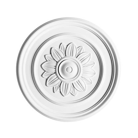 R-46-Luxxus Decorative Polyurethane Ceiling Medallion, Primed White. Diameter: 21-1/16"