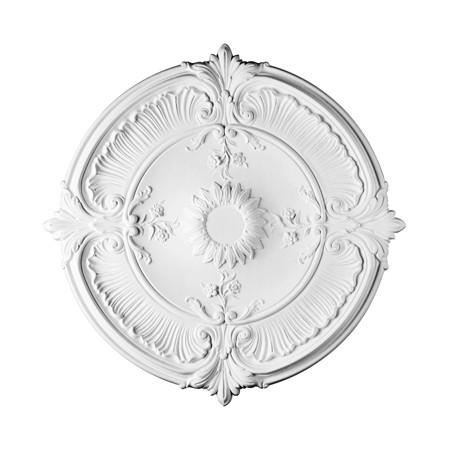 R-73-Luxxus Decorative Polyurethane Ceiling Medallion, Primed White. Diameter: 27-9/16"