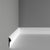 SX167 - Axxent Plain Duropolymer Base Molding, Primed White. Length: 78-3/4" Height: 6-7/8"