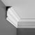 C339-Luxxus Plain Polyurethane Crown Molding, Primed White. Face: 6"  Length: 78-3/4"