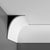 C990-Luxxus Plain Polyurethane Crown Molding, Primed White. Face: 10-1/2" Length: 78-3/4",