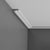 CX160 - Axxent Plain Duropolymer Crown Molding, Primed White. Face: 1-5/8" Length: 78-3/4"