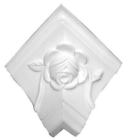 12"Rep 3-3/8"H X 3-7/8"Proj X94-1/2"L - Rose flower moulding matched outside corner