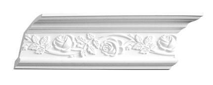 5-1/2"H 3-3/4"Projection X 94-1/2"Long - rose flower crown moulding