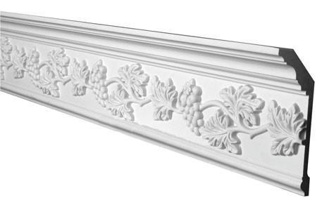 6-7/8"H X 2-3/4"Projection X 96"L - Grapes decorated crown moulding