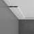 DX163-2300 - Axxent Plain Duropolymer Multifunctional Molding, Primed White. Width: 90" Height: 3-15/16"