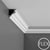 FC200-Flexible Plain Polyurethane Crown Molding, Flexible, Primed White. Face: 3-3/8" Length: 78-3/4"
