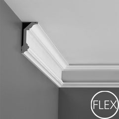 FC321-Flexible Plain Polyurethane Crown Molding, Flexible, Primed White. Face: 4-7/16" Length: 78-3/4"