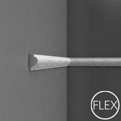 FP3020-Flexible Decorative Polyurethane Panel Molding, Flexible, Primed White. Length: 78-3/4" Height: 2-3/8"