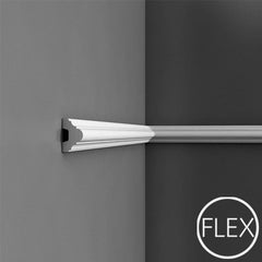 FP4020-Flexible Plain Polyurethane Panel Molding, Flexible, Primed White. Length: 78-3/4" Height: 1-15/16