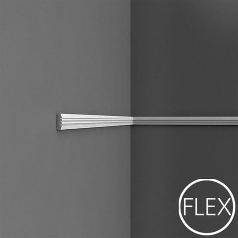 FP5021-Flexible Plain Polyurethane Panel Molding, Flexible, Primed White. Length: 78-3/4" Height: 1-3/16"