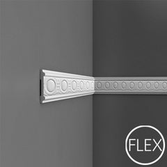 FP7030-Flexible Decorative Polyurethane Panel Molding, Flexible, Primed White. Length: 78-3/4" Height: 3-3/8"