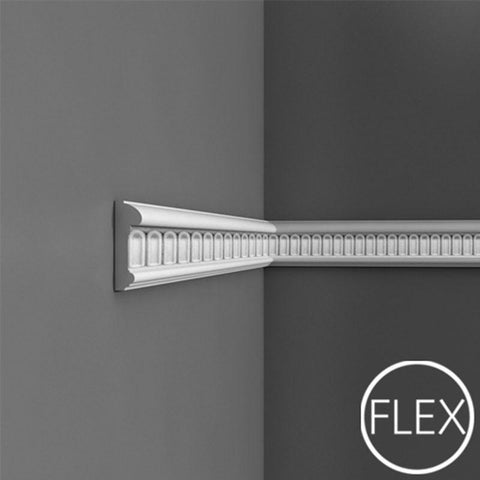 FP7040-Flexible Decorative Polyurethane Panel Molding, Flexible, Primed White. Length: 78-3/4" Height: 3-1/8"