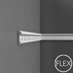 FP7040-Flexible Decorative Polyurethane Panel Molding, Flexible, Primed White. Length: 78-3/4" Height: 3-1/8"