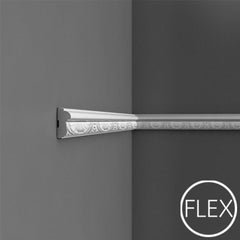 FP7050-Flexible Decorative Polyurethane Panel Molding, Flexible, Primed White. Length: 78-3/4" Height: 2-3/16"