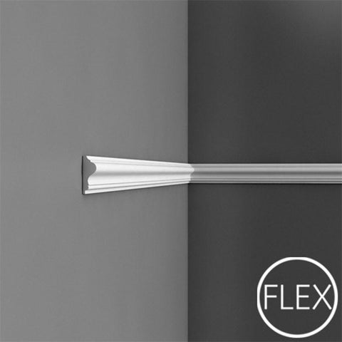 FP8030-Flexible Plain Polyurethane Panel Molding, Flexible, Primed White. Length: 78-3/4" Height: 1-9/16"