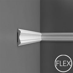 FP8040-Flexible Plain Polyurethane Panel Molding, Flexible, Primed White. Length: 78-3/4" Height: 3-15/16"