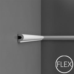 FP8060-Flexible Plain Polyurethane Panel Molding, Flexible, Primed White. Length: 78-3/4" Height: 1-15/16"