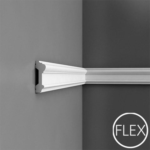 FP9010-Flexible Plain Polyurethane Panel Molding, Flexible, Primed White. Length: 78-3/4" Height: 1-9/16"