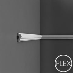 FP9040-Flexible Plain Polyurethane Panel Molding, Flexible, Primed White. Length: 78-3/4" Height: 1-15/16"