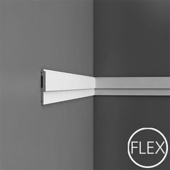 FP9900-Flexible Plain Polyurethane Panel Molding, Flexible, Primed White. Length: 78-3/4" Height: 3-1/8"