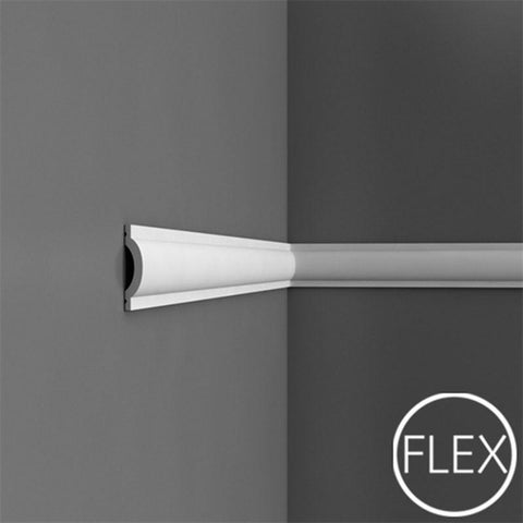 FP9901-Flexible Plain Polyurethane Panel Molding, Flexible, Primed White. Length: 78-3/4" Height: 2-3/4"