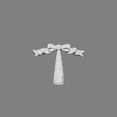 G40-Luxxus Classic Duropolymer Small Decorative Bow, Primed White.