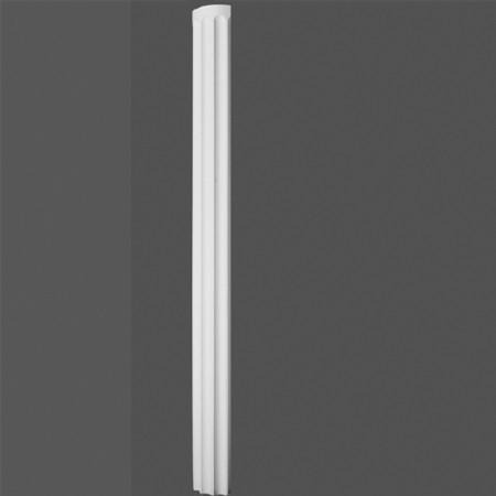 K1001-Luxxus Classic Polyurethane Fluted Half Column, Primed White. Width: 6-11/16" Height: 75"