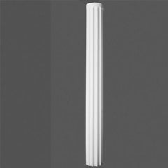 K1002-Luxxus Classic Polyurethane Fluted Whole Column, Primed White. Height: 78" Diameter: 8-11/16"