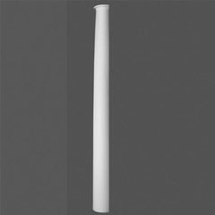 K1101-Luxxus Classic Polyurethane Plain Half Column, Primed White. Width: 8-11/16" Height: 78"